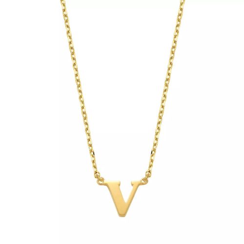 Isabel Bernard Kettingen – Le Marais Chloé 14 Karat Initial Necklace Letter V in gold