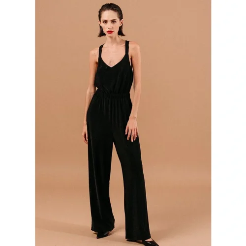 Grace & Mila Mouwloze jumpsuit met glitter loyale