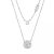 Michael Kors Kettingen – Sterling Silver Double Layered Pavé Disk Necklace in silver