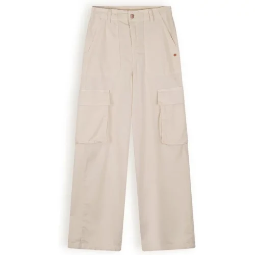 NoBell Meisjes broek cargo stretch susy pearled wit