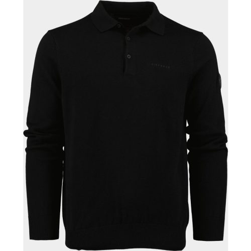 Airforce Polo lange mouw Zwart Knitwear Polo Longsleeve VEM0765/901