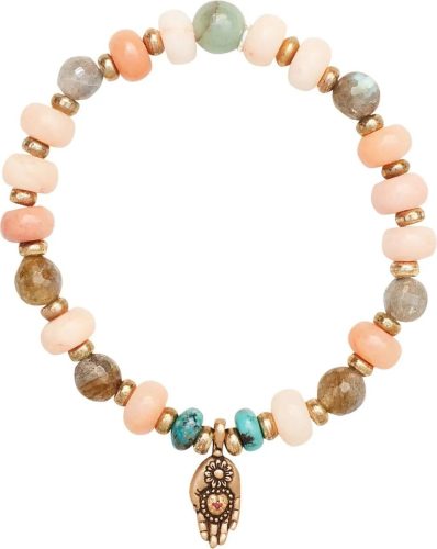 CATHERINE MICHIELS Armbanden – Bracelet P�che Mana bronze jade peach labradorite in multi