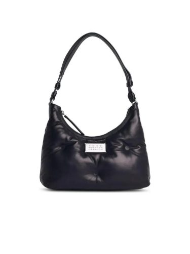 Maison Margiela Shoppers – Hobo Glam Slam’ Black Leather Bag in zwart