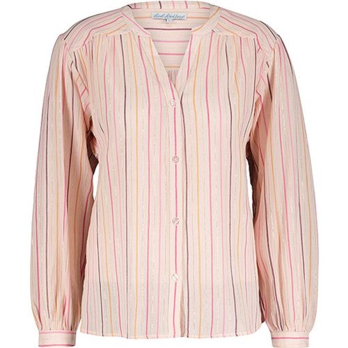 Red Button Blouse srb4243 lurex stripe soft pink