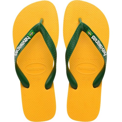 Havaianas brasil logo pop yellow teenslippers unisex