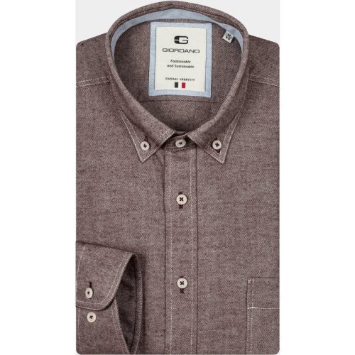 Giordano Casual hemd lange mouw Rood Bologna, LS Button Down Oxfor 427809/30