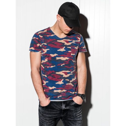 Ombre heren t-shirt print blauw