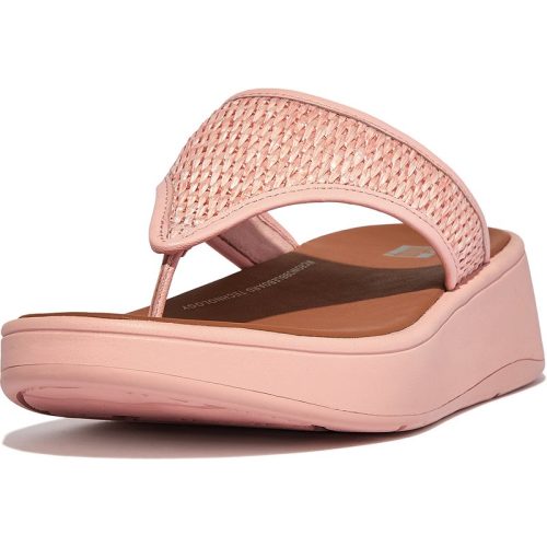 FitFlop F-mode woven-raffia flatform toe-post sandals