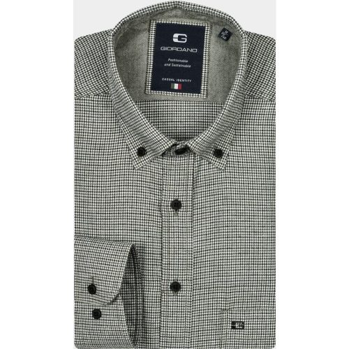 Giordano Casual hemd lange mouw Groen Brando, LS Button Down Brush 427301/72