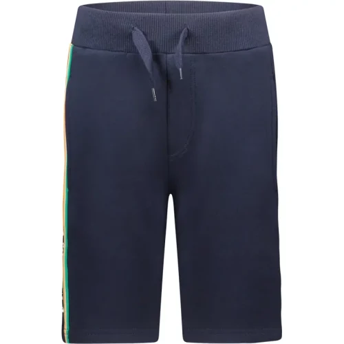 TYGO & vito Jongens korte joggingbroek met tape navy