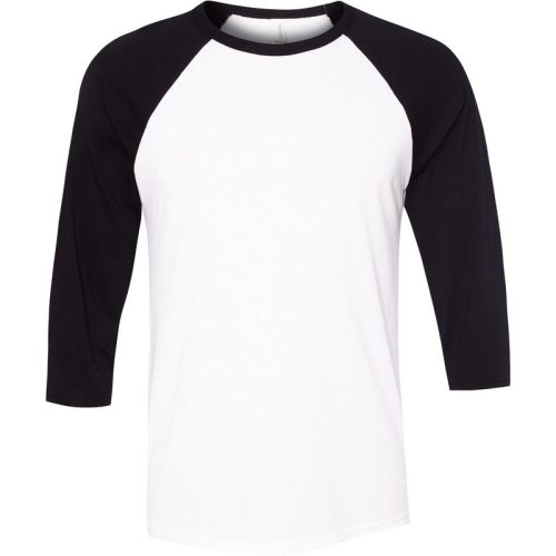 Bella + Canvas Canvas heren 3/4 mouwen baseball t-shirt