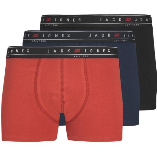 Jack & Jones Heren boxershorts trunks jacnagee rood/donkerblauw/zwart 3-pack