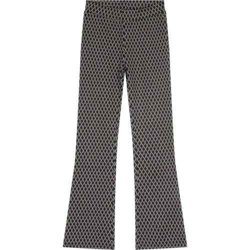 Indian Blue Meiden flared pants diagonal check