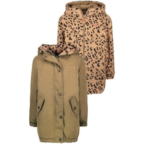 Like Flo Meisjes winterjas reversibel army