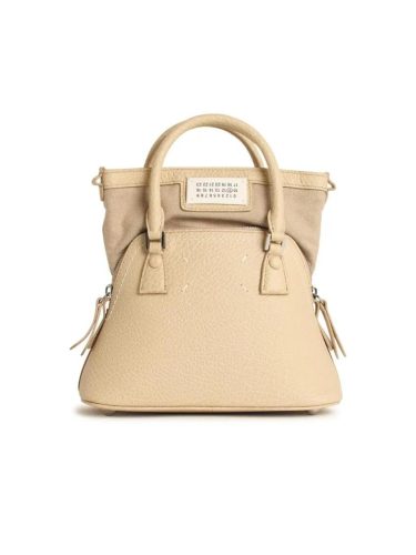 Maison Margiela Shoppers – Beige Leather ‘5Ac’ Micro Bag in beige