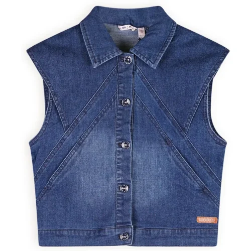 NoNo Meisjes jeans gilet dory navy