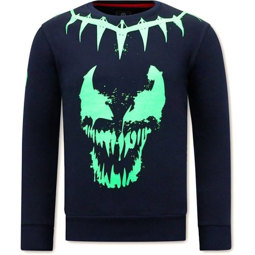 Local Fanatic Sweater met print venom face neon