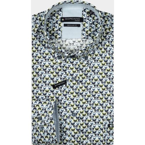 Giordano Casual hemd lange mouw Groen Ivy, LS Button Down Butterfli 427022/70