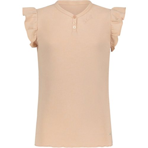 NoBell Meiden t-shirt met v hals en knoopjes rose