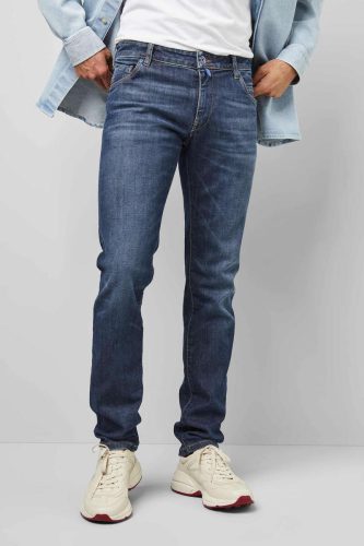 Meyer M5Slim Fit Jeans blauw, Effen