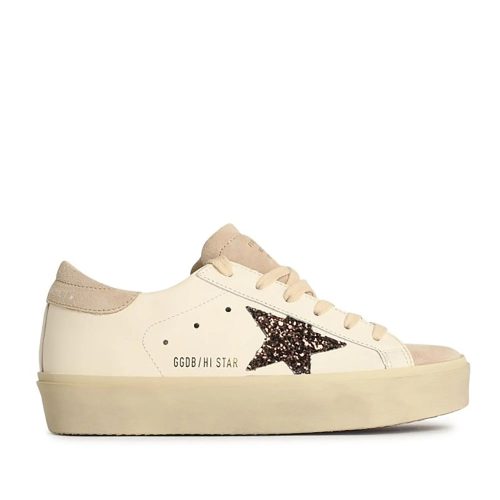 Golden Goose Low-Top Sneakers – ‘Hi Star’ Leather Sneakers in beige