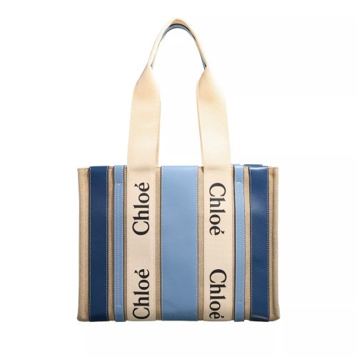 Chloé Totes & shoppers – Woody Medium Tote Bag in blauw