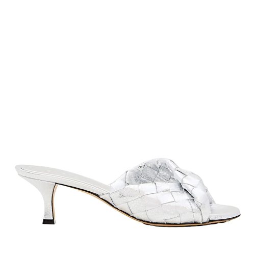 Bottega Veneta Sandalen – Mule Blink Intreccio in zilver