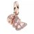 Pandora Charms – Butterfly 14k gold-plated dangle with fancy cubic in pink