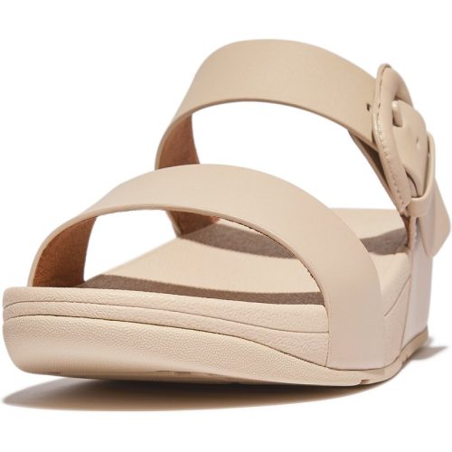 FitFlop Lulu covered-buckle raw-edge leather slides