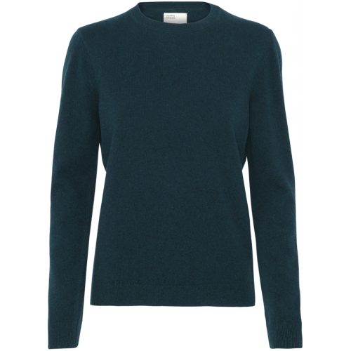 Damestrui met Ronde Hals in wol Colorful Standard Light Merino Ocean Green