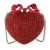 self-portrait Clutches – Crystal Heart Clutch – Metal – Red in rood