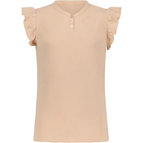 NoBell Meiden t-shirt met v hals en knoopjes rose