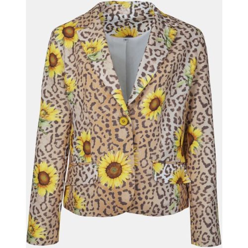 Mucho Gusto Blazer lesbos luipaardprint met zonnebloemen