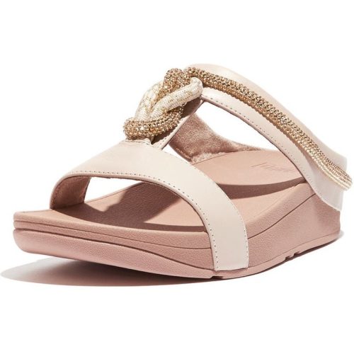 FitFlop Fino crystal-cord leather slides