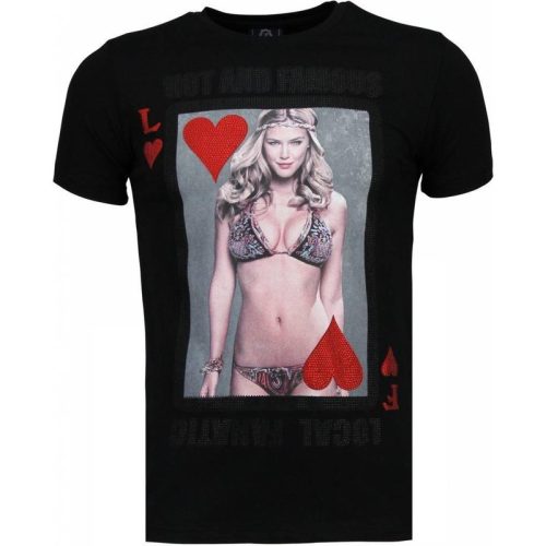 Local Fanatic Hot & famous poker bar refaeli rhinestone t-shirt