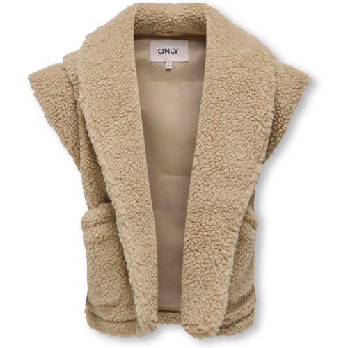 Only Kogsitka teddy vest camel