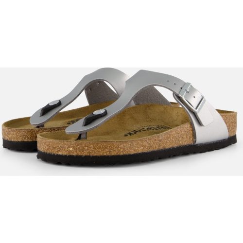 Birkenstock Birkenstock Gizeh Slippers zilver Imitatieleer