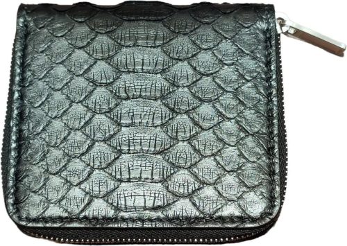 Rick Owens Rugzakken – Porte monnaie cuir python noir Zipped wallet Rick in zwart