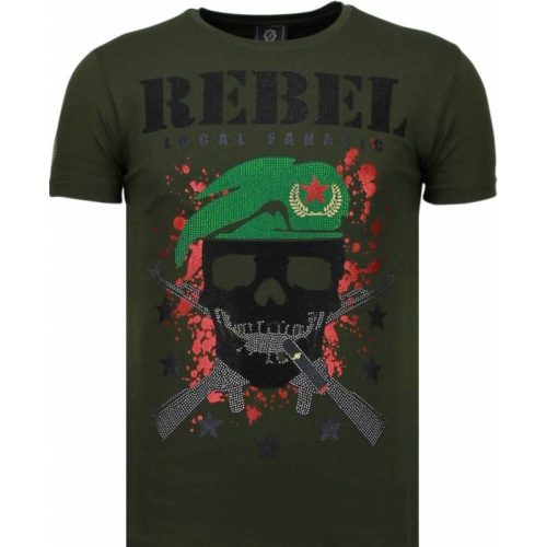 Local Fanatic Skull rebel rhinestone t-shirt