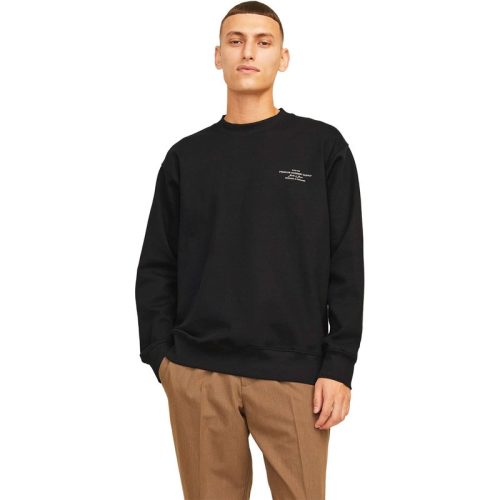 Jack & Jones Jprblachad branding sweat crew neck ln black