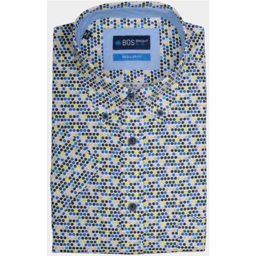 Bos Bright Blue Casual hemd korte mouw wolf 19107wo30bo/500 colour