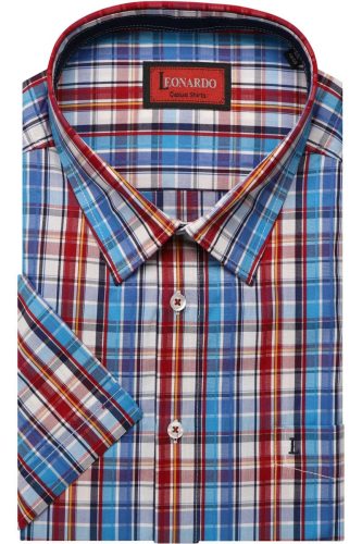 Leonardo by Jupiter Casual Regular Fit Overhemd Korte mouw rood