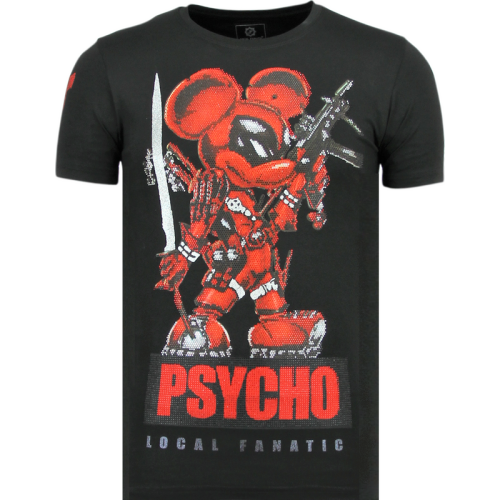 Local Fanatic Psycho mouse bedrukte t-shirt