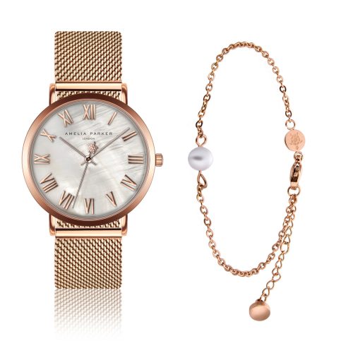 Dameshorloge en armband Amelia Parker Classique