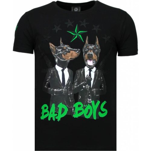 Local Fanatic Bad boys pinscher rhinestone t-shirt