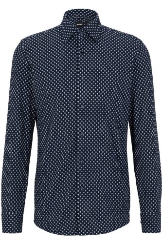 BOSS Slim Fit Overhemd zwart/wit, Motief