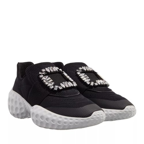 Roger Vivier Sneakers – Viv´ Run Moonlight Fabric With Rhinestone Buckle in zwart