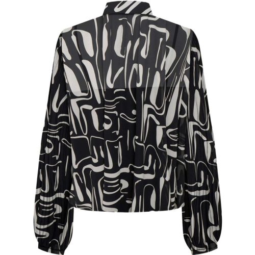 Only Onlstar life l/s plisse shirt ptm black/eroded geo