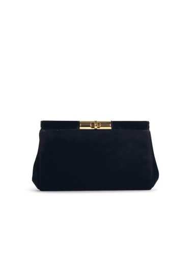 Dolce&Gabbana Shoppers – Black Velvet Shoulder Strap in zwart