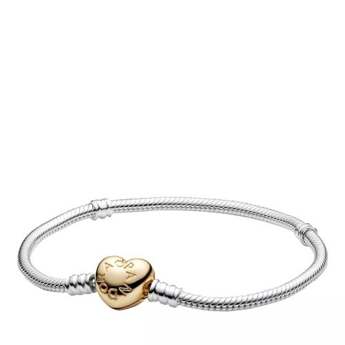 Pandora Armbanden – Moments Schlangen-Gliederarmband mit Herz-Verschlu in multi